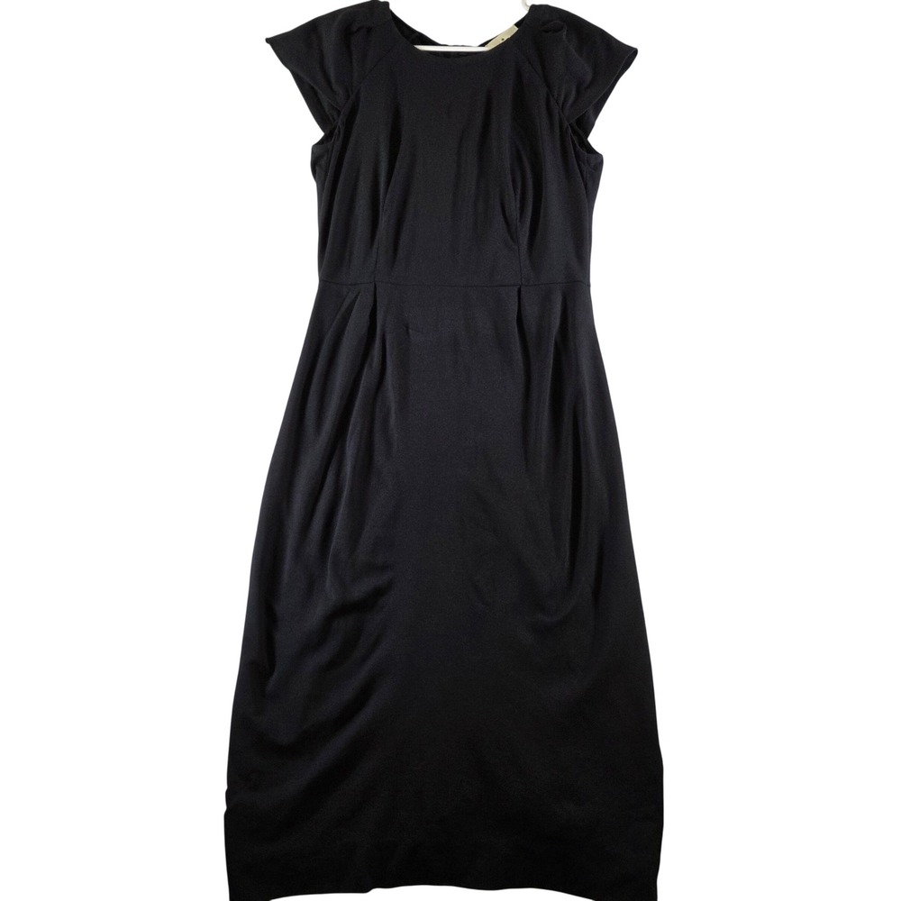Kate Spade New York Black Cap Sleeve Pencil Midi Dress Size 4 LBD Professional